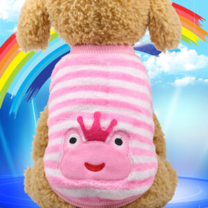 Color: Stripe frog, Size: XL - Flannel warm pet clothes