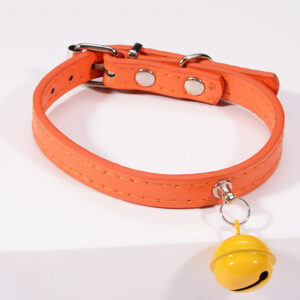 Color: Orange, Size: 2.5x52cm - Pet cat cat color bell dog traction collar