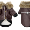 1976127810935.png Color: Brown, Size: XXL - Dog clothes leather jacket