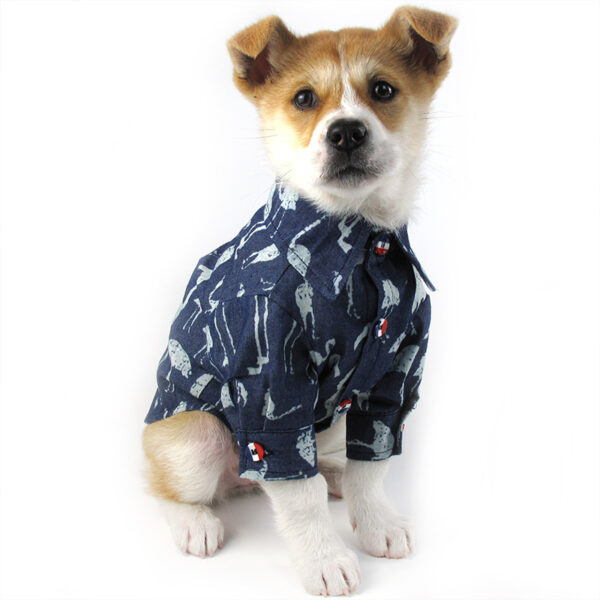 2243876692947.jpg Color: Cranes, Size: S - Printed denim for pets
