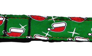 Santa Hat Nylon and Ribbon Collars 1'' wide x 6' Leash