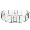 Dog Playpen Black Powder-Coated Steel Large Collapsible