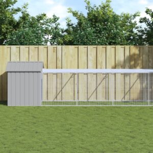 Chicken Cage Light Grey Galvanized Steel Large Durable