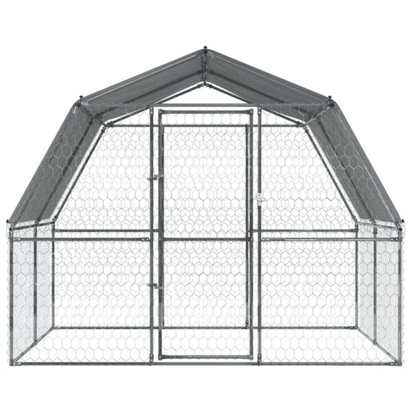 Dog Cage Silver Galvanized Steel Large Sturdy Dog Cage