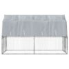 Dog Cage Silver Galvanized Steel Large Sturdy Dog Cage