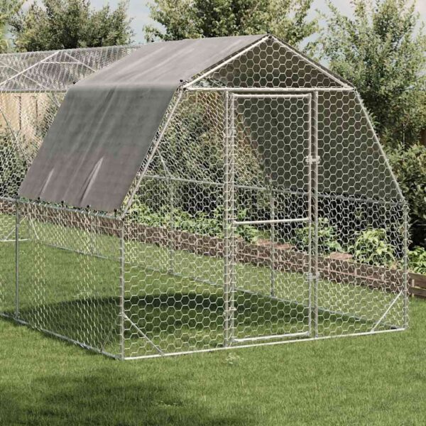 Chicken Run Galvanized Steel Large Durable Walk-in Chicken Run
