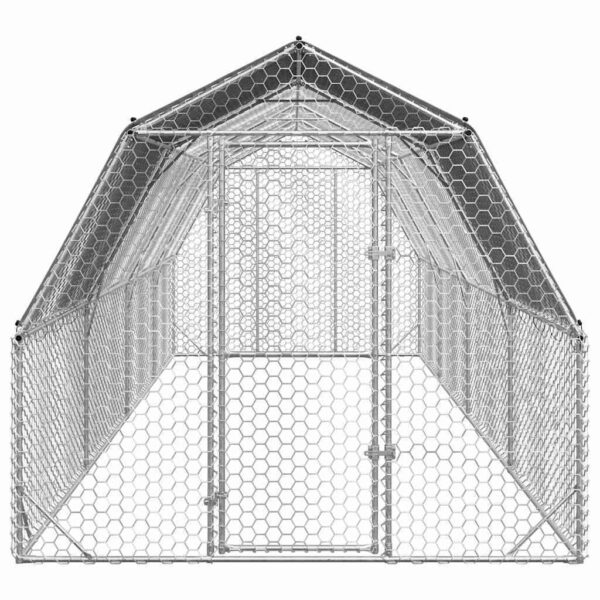 Chicken Run Galvanized Steel Large Durable Walk-in Chicken Run