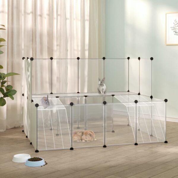 340570.jpg Animal Cage Transparent, White PP plastic, Steel Large