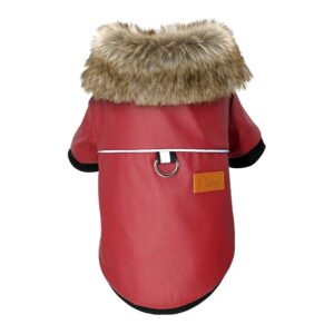 Color: Brown, Size: XXL - Dog clothes leather jacket