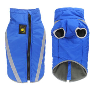 Color: Blue, Size: XL - Thickened dog clothes windproof pet jacket