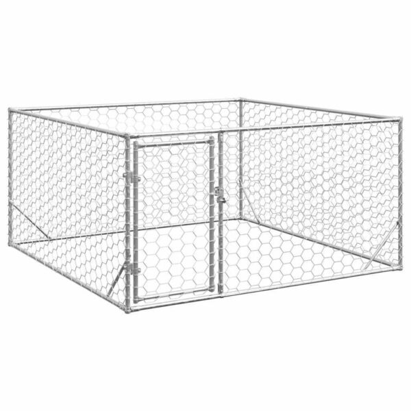 4105411.jpg Outdoor Dog Kennel Galvanized Steel Large Durable