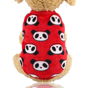 Color: The panda, Size: S - Flannel warm pet clothes