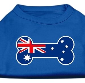 Bone Shaped Australian Flag Screen Print Shirts Blue XXXL