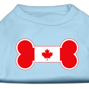 Bone Shaped Canadian Flag Screen Print Shirts Baby Blue L