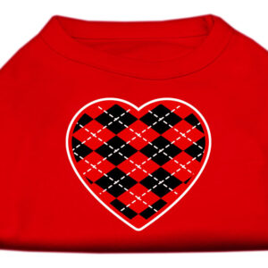 Argyle Heart Red Screen Print Shirt Red XXL