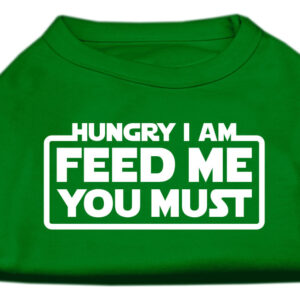 Hungry I Am Screen Print Shirt Emerald Green Lg