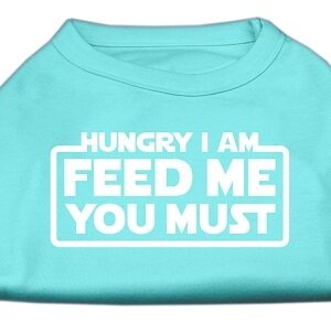 Hungry I am Screen Print Shirt Aqua Sm