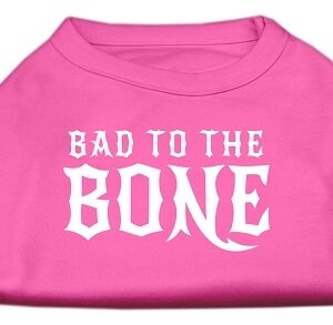 Bad to the Bone Dog Shirt Bright Pink Lg