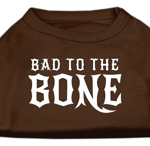 Bad to the Bone Dog Shirt Brown Lg