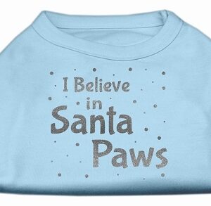 Screenprint Santa Paws Pet Shirt Baby Blue XXL