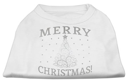 Shimmer Christmas Tree Pet Shirt White Lg