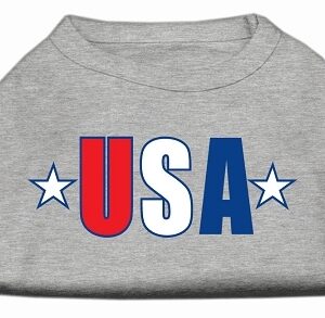 USA Star Screen Print Shirt Grey Lg