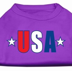 USA Star Screen Print Shirt Purple XXL