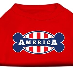Bonely in America Screen Print Shirt Red Lg