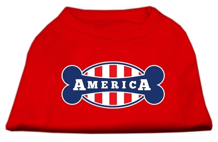 Bonely in America Screen Print Shirt Red Lg