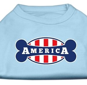 Bonely in America Screen Print Shirt Baby Blue XXL