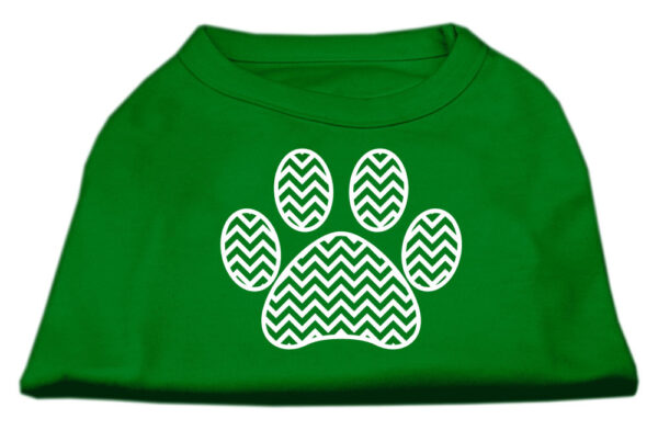 Chevron Paw Screen Print Shirt Green XS