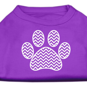 Chevron Paw Screen Print Shirt Purple XXL