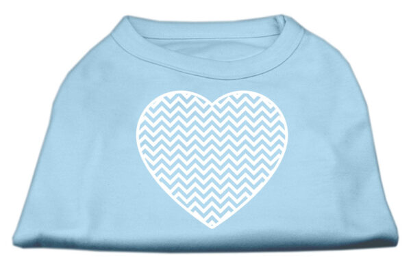 51-153-LGBBL.jpg Chevron Heart Screen Print Dog Shirt Baby Blue Lg