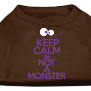 Keep Calm Screen Print Dog Shirt Brown XXL