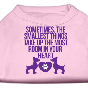 Smallest Things Screen Print Dog Shirt Light Pink XS
