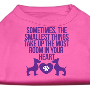 Smallest Things Screen Print Dog Shirt Bright Pink XXL