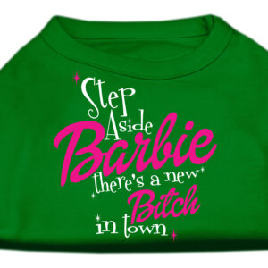 New Bitch in Town Screen Print Dog Shirt Green XS