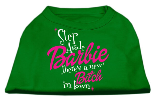 New Bitch in Town Screen Print Dog Shirt Green XS