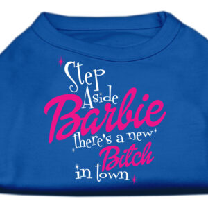 New Bitch in Town Screen Print Dog Shirt Blue XXXL