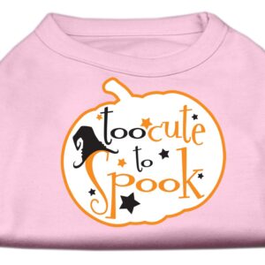 Too Cute to Spook Screen Print Dog Shirt Light Pink XS