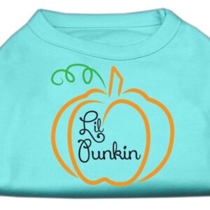 Lil Punkin Screen Print Dog Shirt Aqua XL
