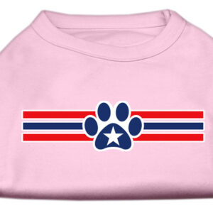 Patriotic Star Paw Screen Print Shirts Light Pink XL