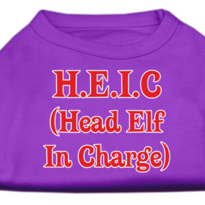 Head Elf In Charge Screen Print Shirt Purple Lg