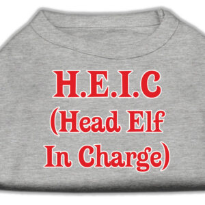Head Elf In Charge Screen Print Shirt Grey Sm