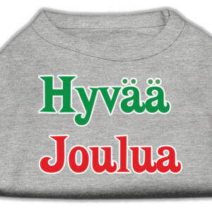Hyvaa Joulua Screen Print Shirt Grey S