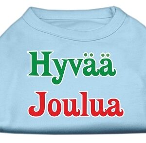 Hyvaa Joulua Screen Print Shirt Baby Blue XXL