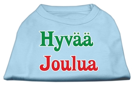 Hyvaa Joulua Screen Print Shirt Baby Blue XXL