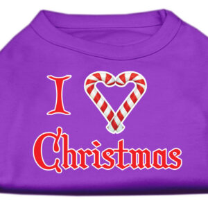 I Heart Christmas Screen Print Shirt Purple XXL