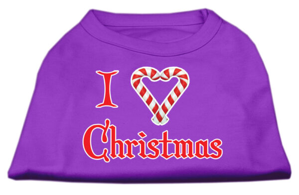 51-25-08-XXLPR.jpg I Heart Christmas Screen Print Shirt Purple XXL