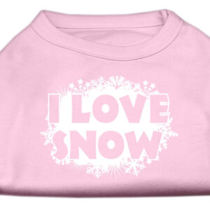 I Love Snow Screenprint Shirts Light Pink XXL